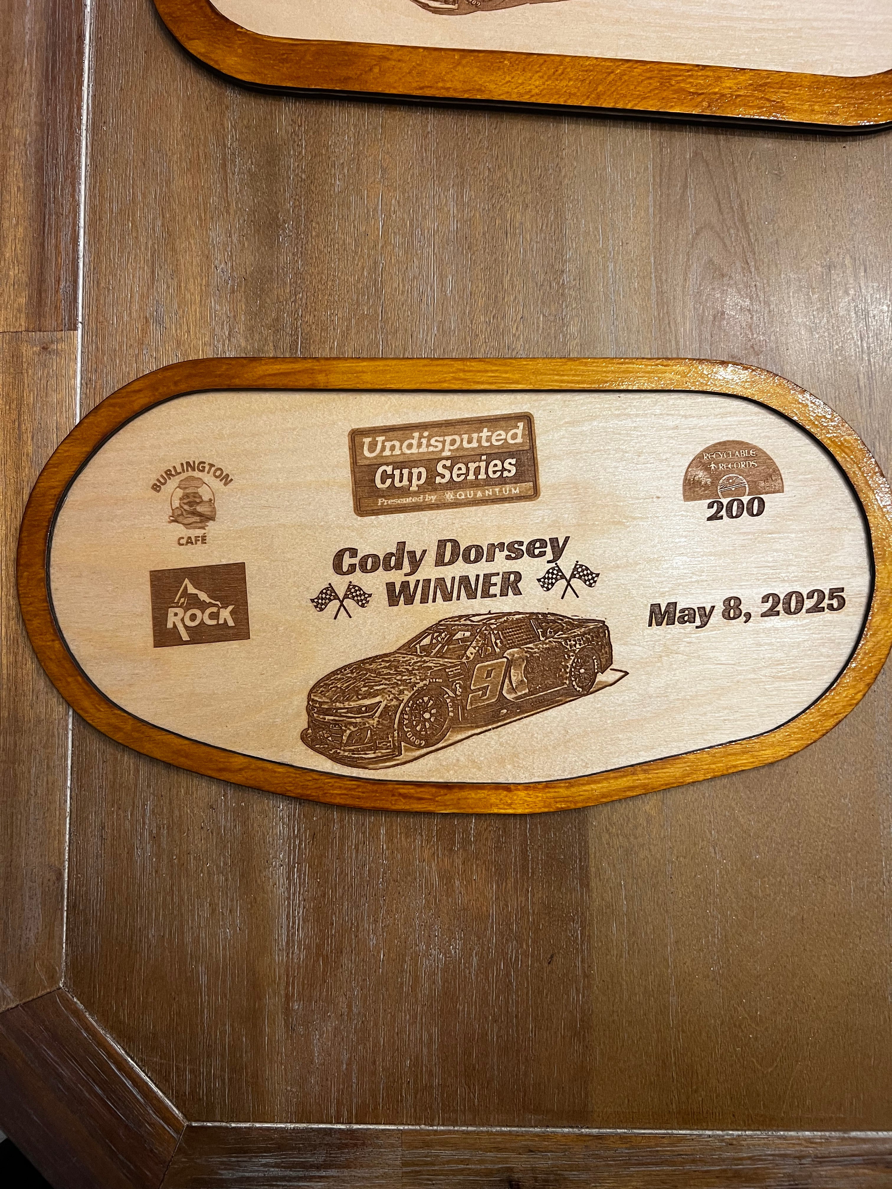 Track Trophies – Custom Wooden Race Plaques
